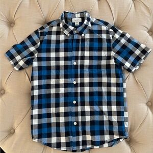 Old Navy Blue and Black Plaid Kids Button-Down Shirt